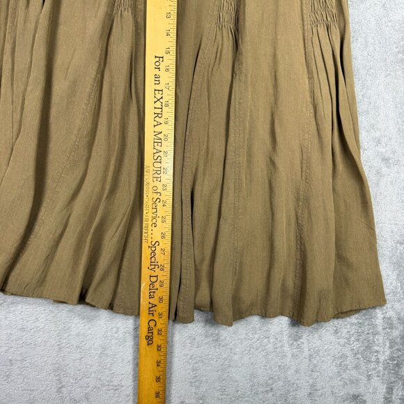 Coldwater Creek Womens PS Low Rise Brown Maxi Skirt Lined Flowy Boho A-Line Khak - Picture 8 of 8